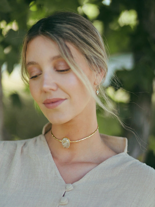 Choker Praya Cuarzo Rutilado