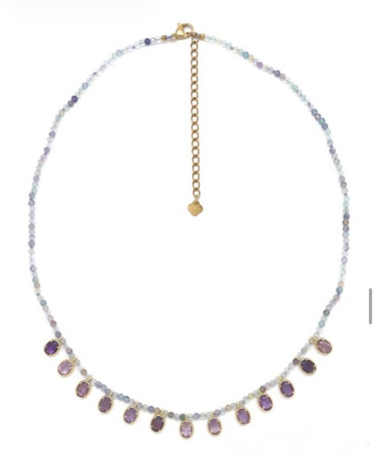 Collar Lena Fluorita/Amatista