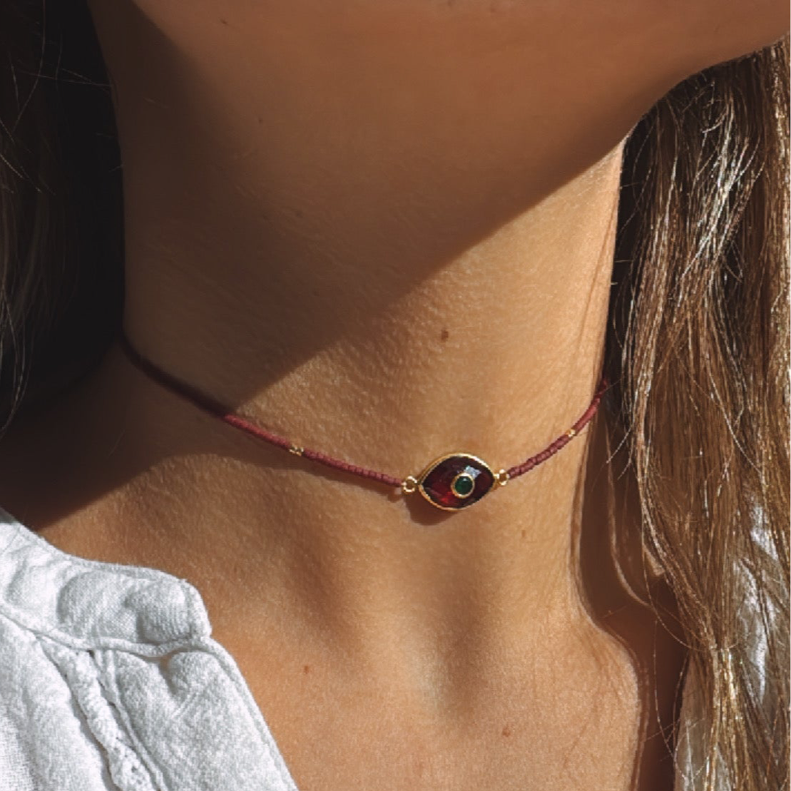 Choker Paris Granate