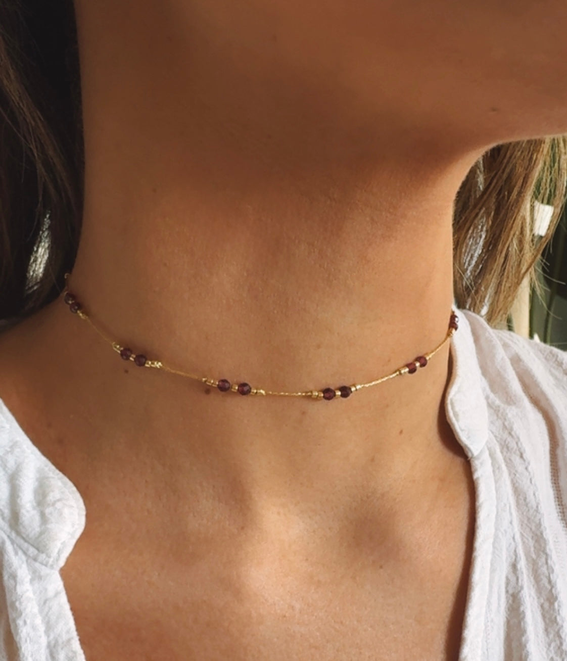 Collar María Granate