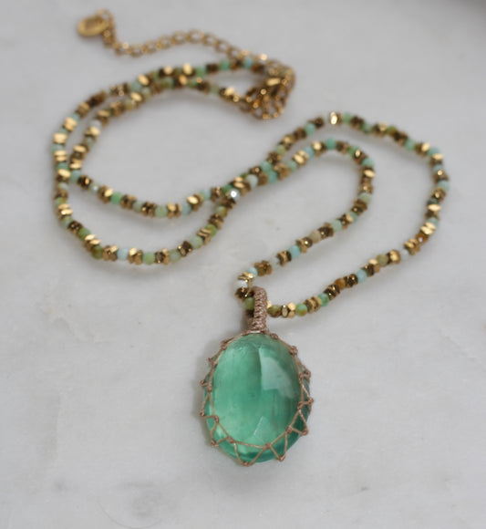 Collar Delhi Fluorita Verde