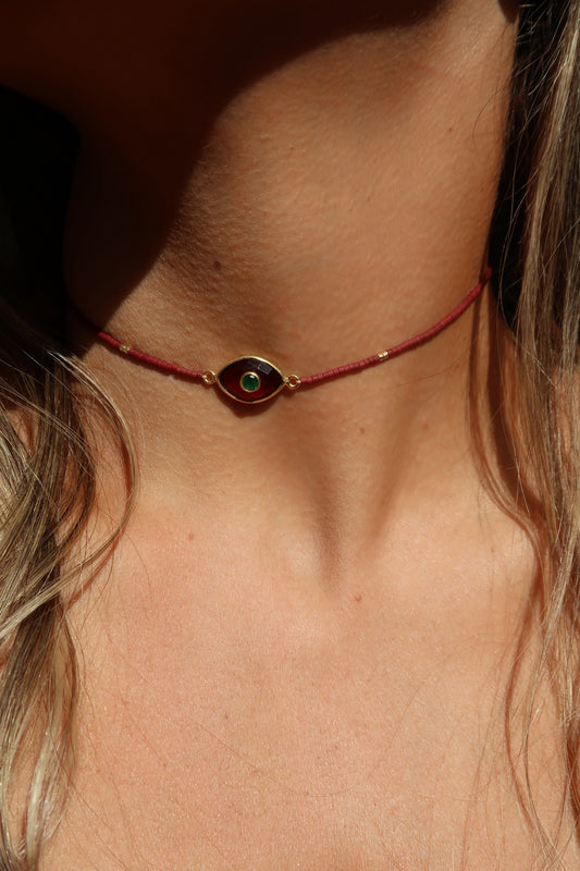 Choker Paris Granate