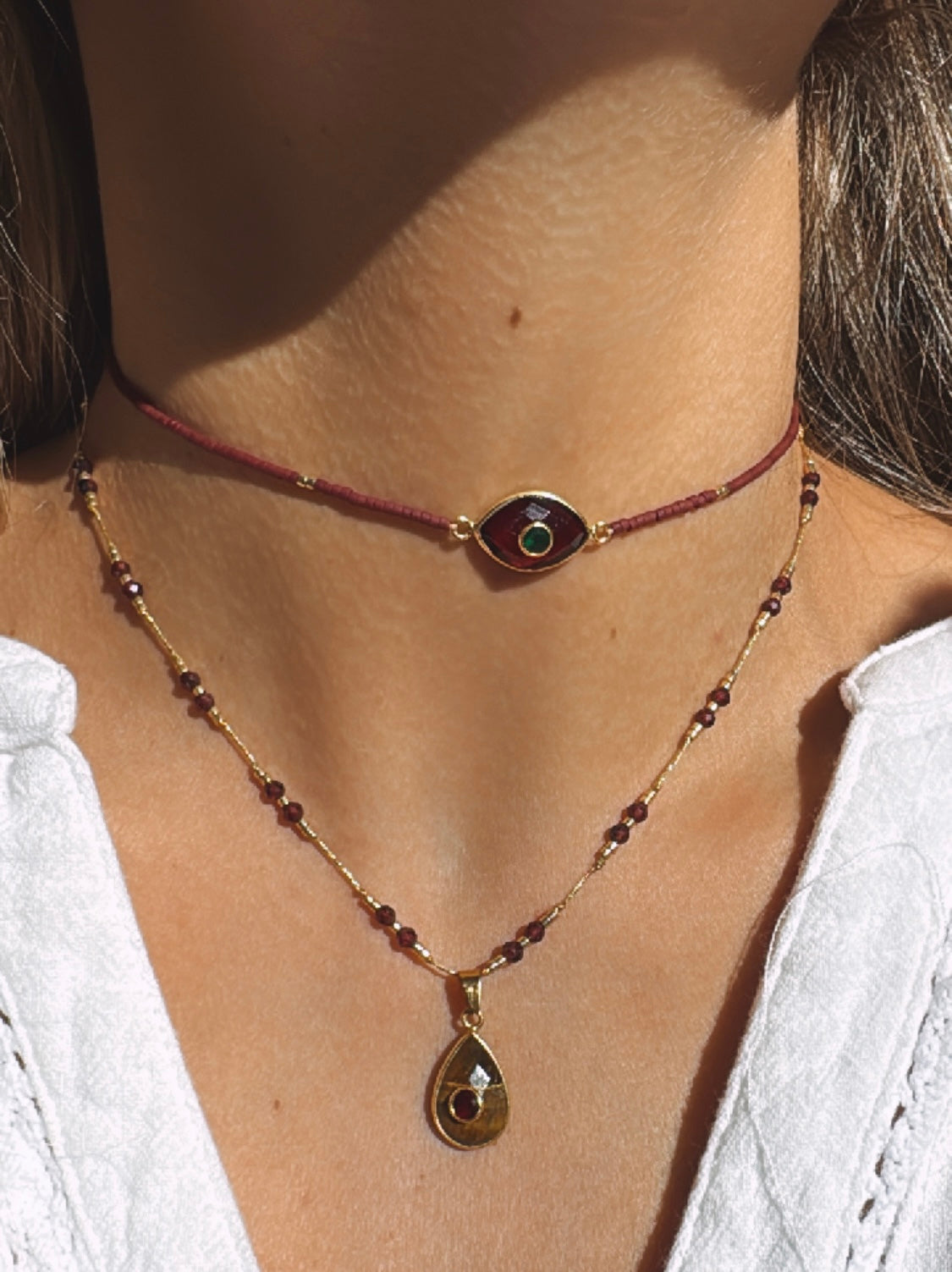 Choker Paris Granate