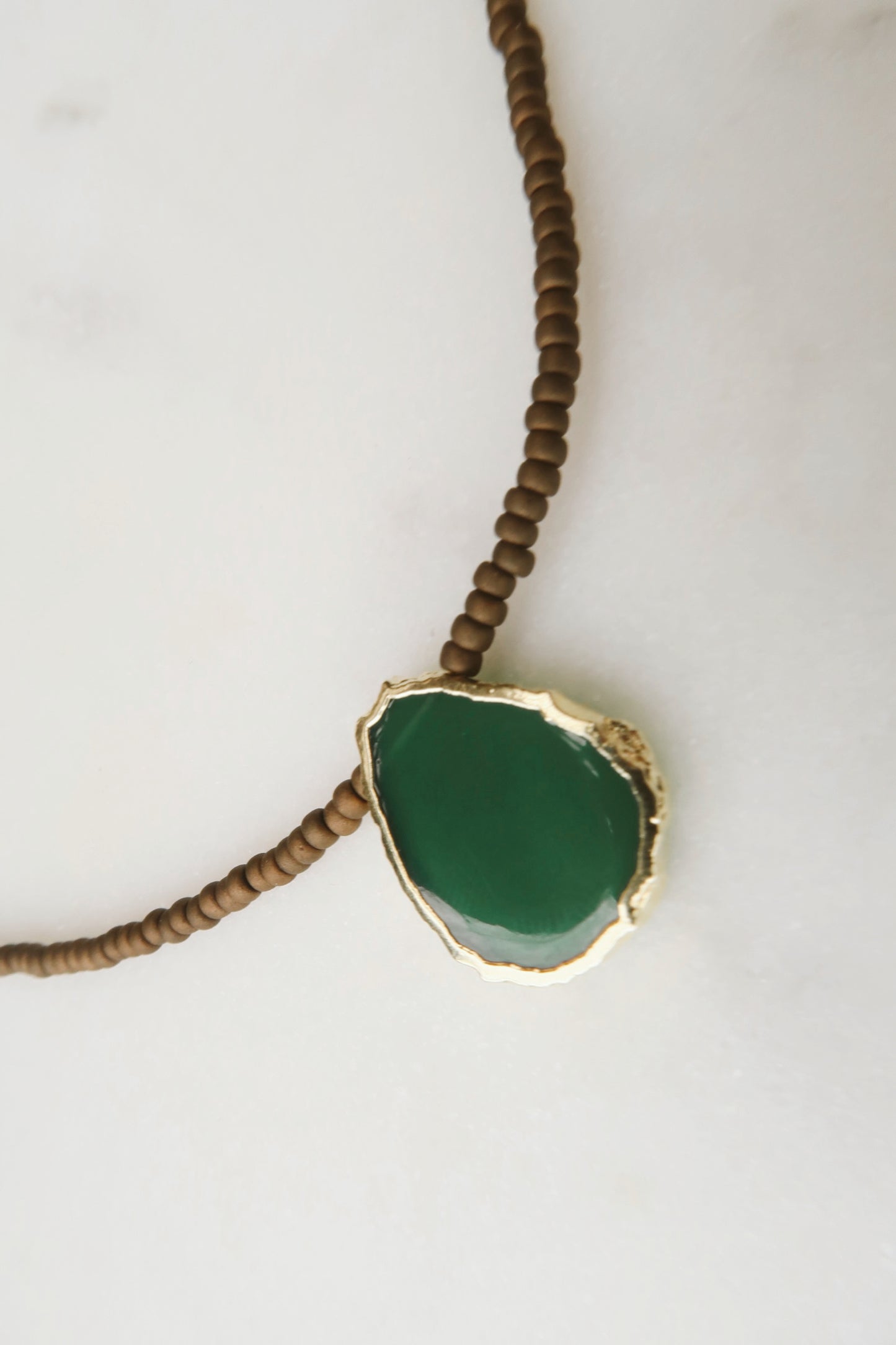 Collar Gaia Café - Ónix Verde