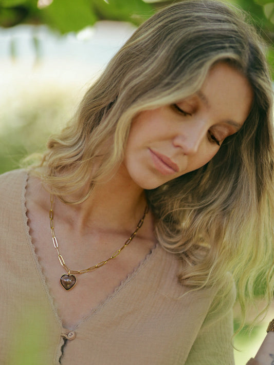 Collar Cuore Cuarzo Ahumado