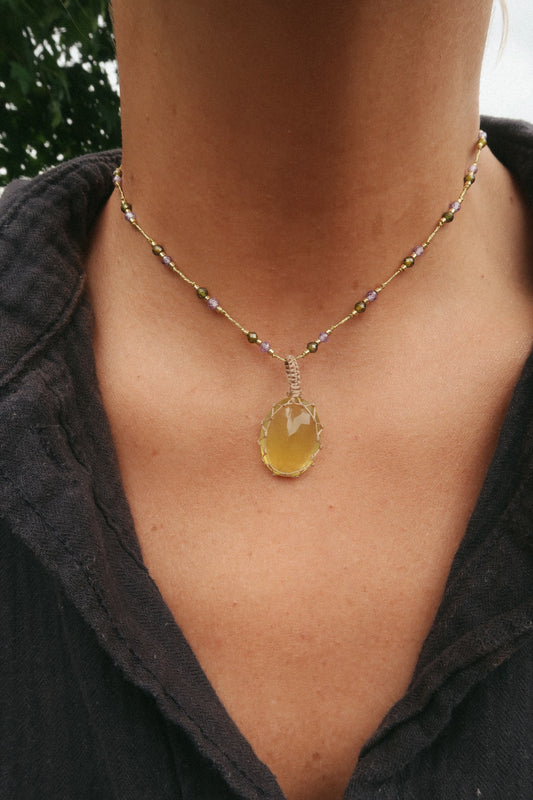 Collar Jaipur Cuarzo Limón #2