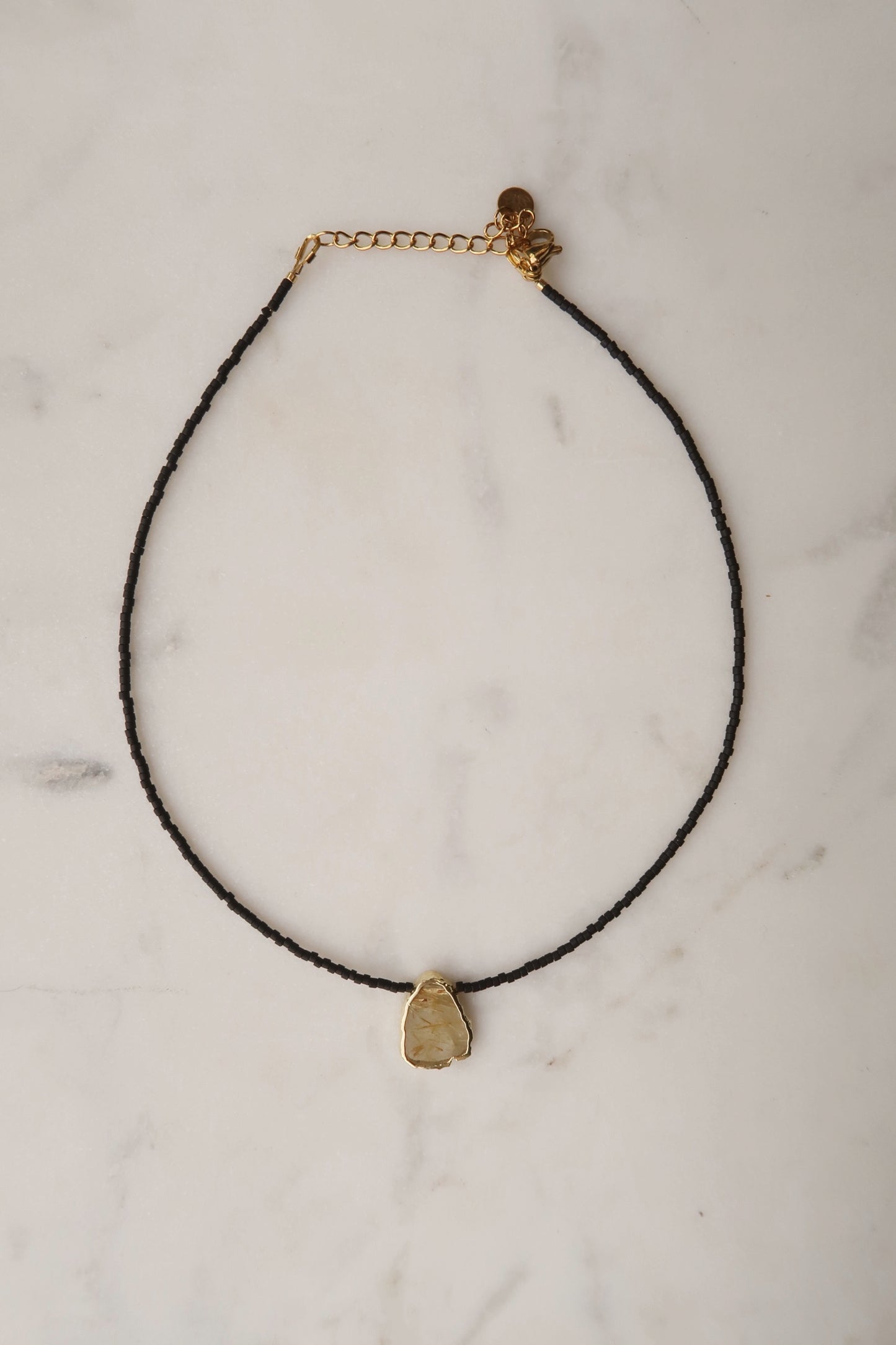 Collar Gaia Negro - Cuazo Rutilado