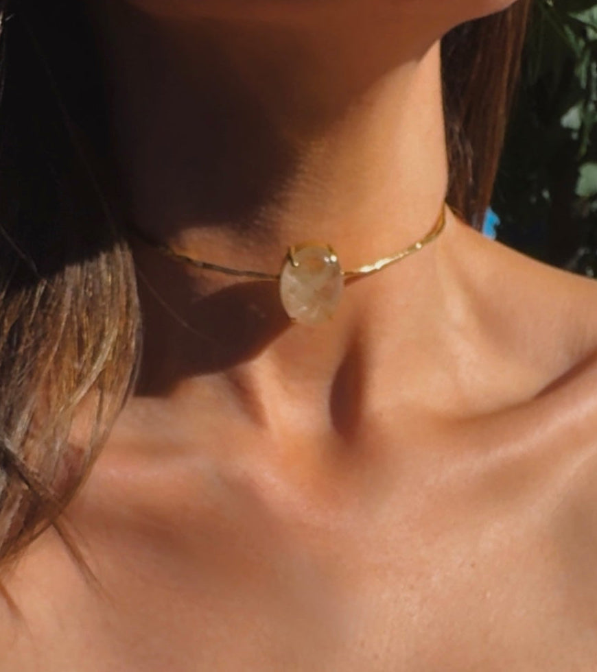 Choker Praya Cuarzo Rutilado