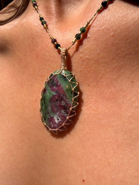 Collar Jaipur Rubí Zoisita Mediano #2