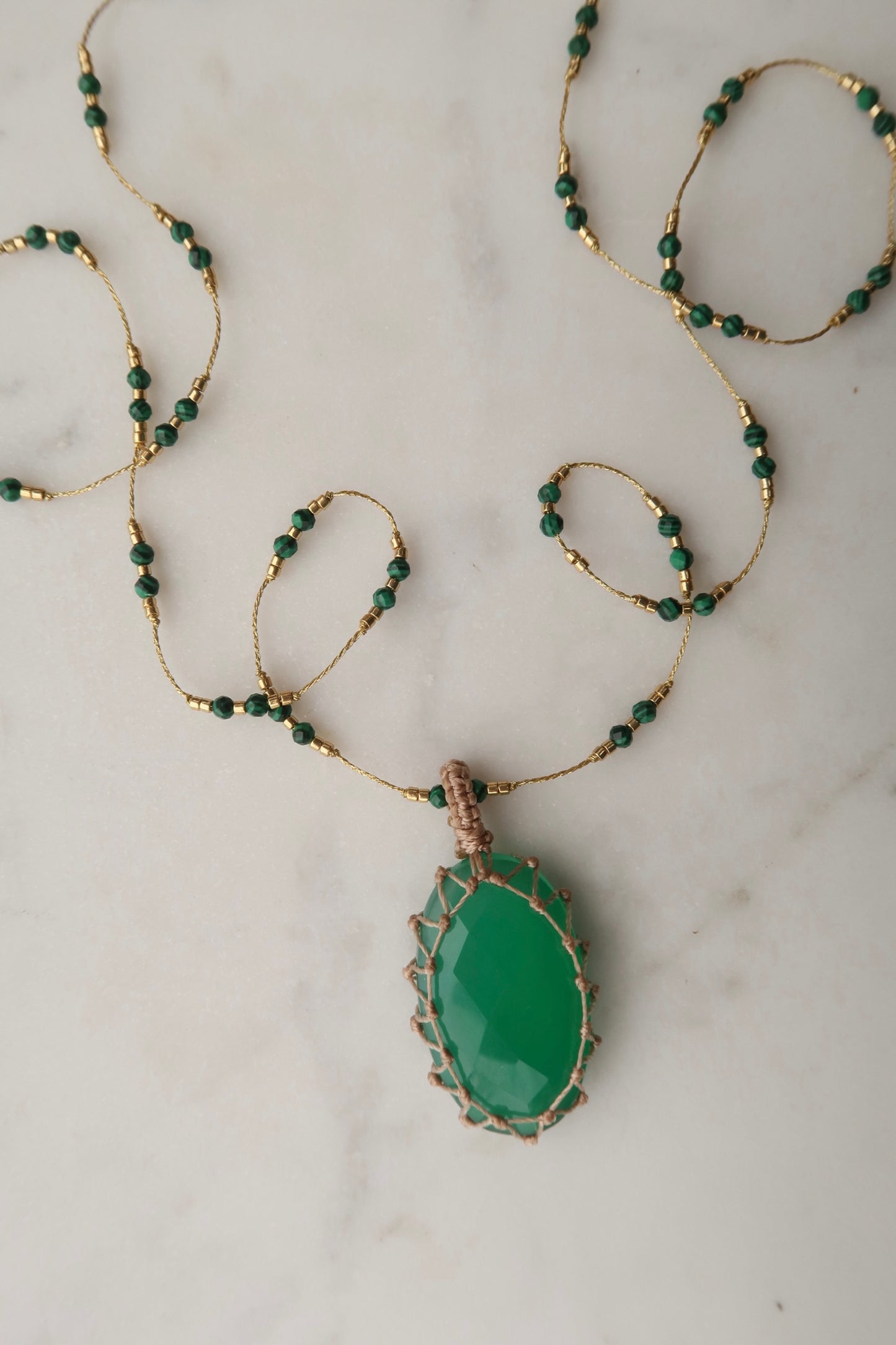 Collar Jaipur Largo Ónix Verde