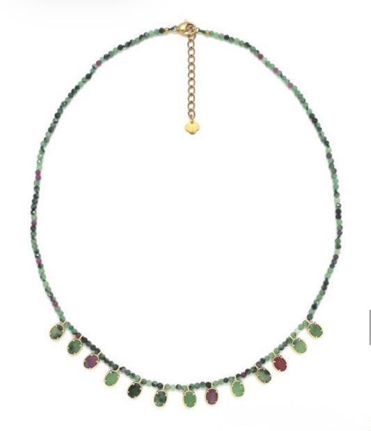 Collar Lena Rubí Zoisita