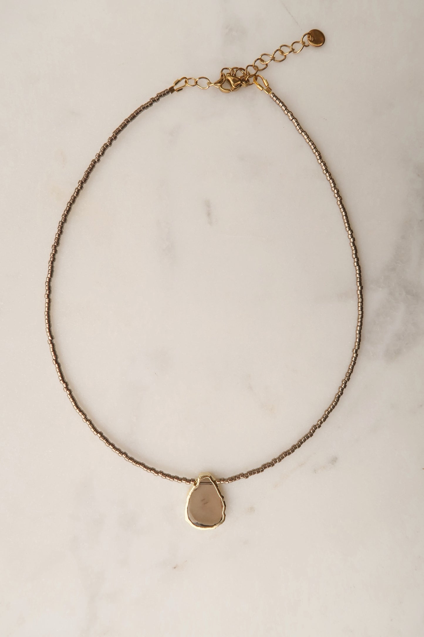 Collar Gaia Café Metalizado - Cuarzo Ahumado