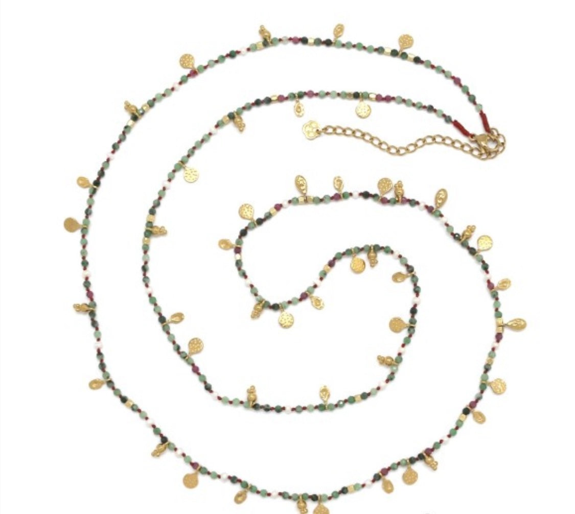 Collar Amelia Rubí Zoisita