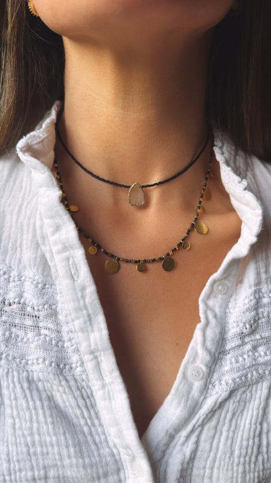 Collar Gaia Negro - Cuazo Rutilado