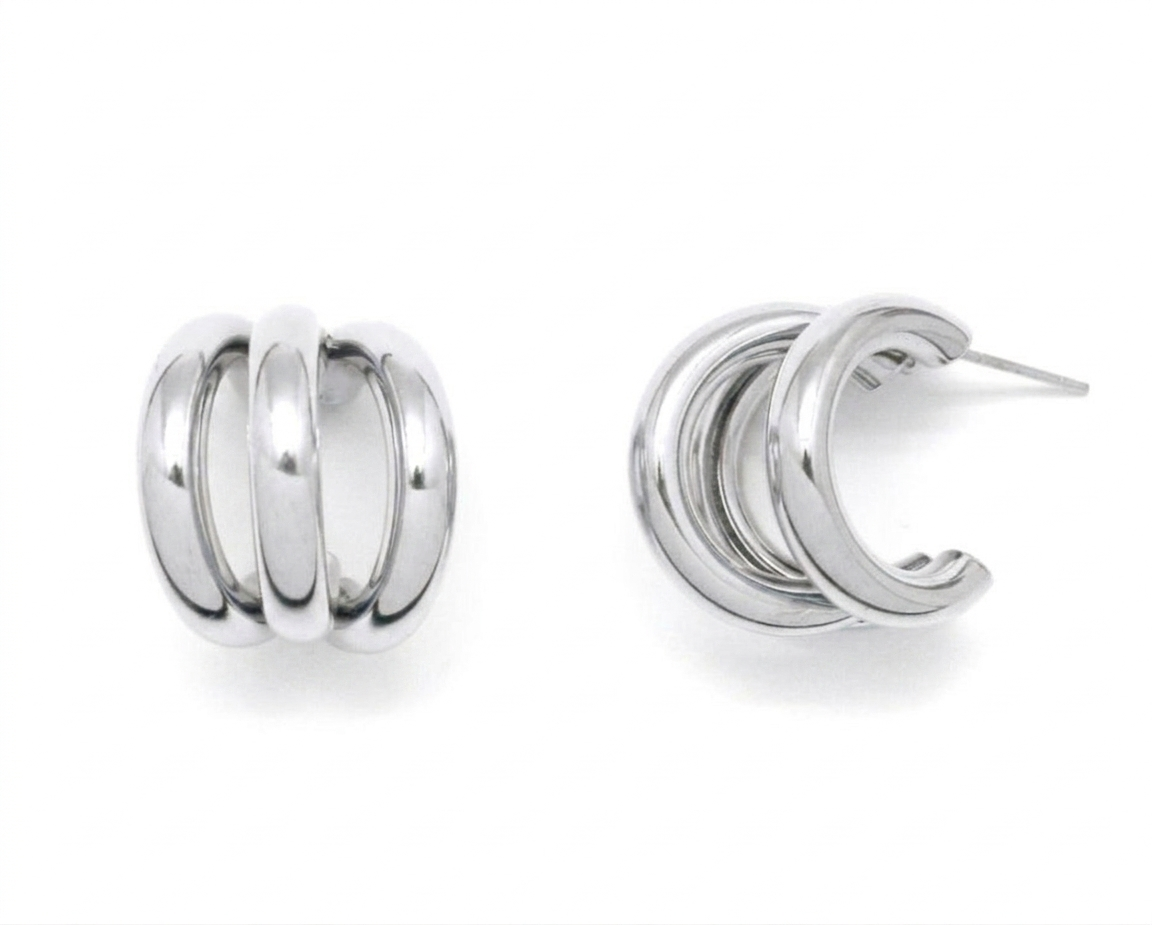 Aros Triple Mia Plateados