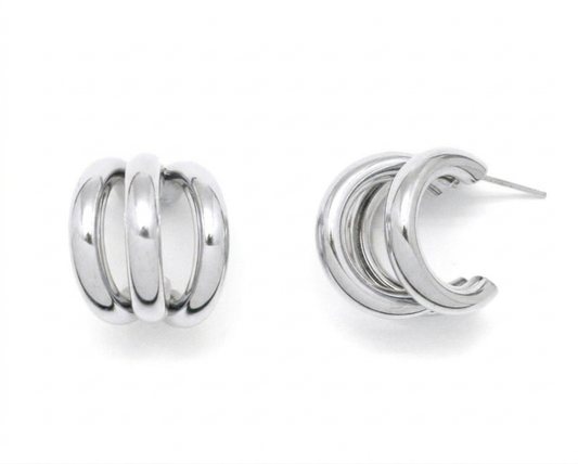 Aros Triple Mia Plateados