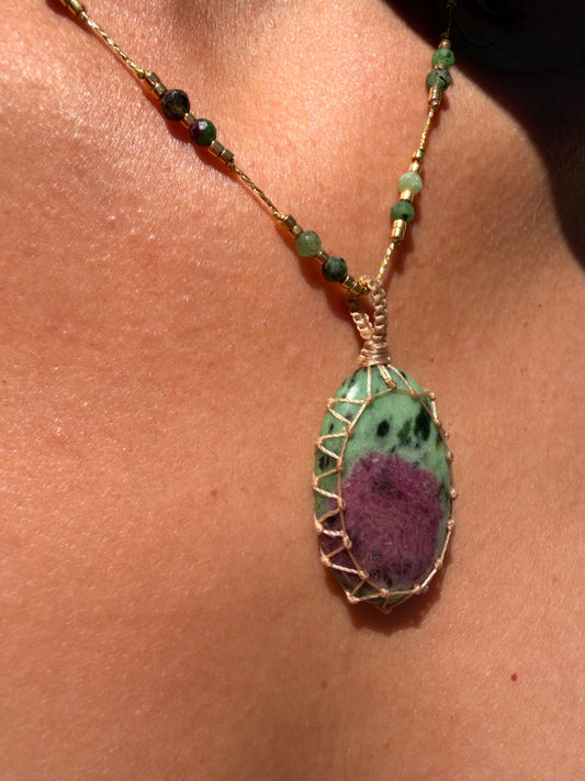 Collar Jaipur Rubí Zoisita Mediano #3