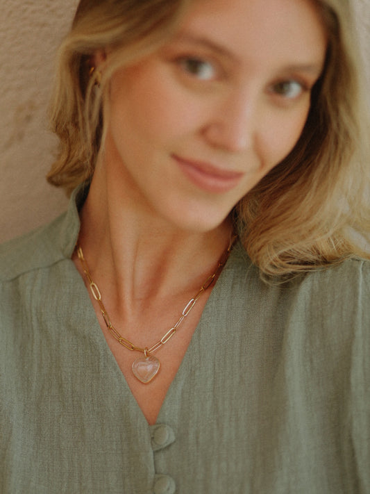 Collar Cuore Cuarzo Transparente