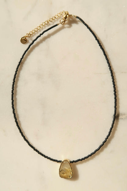 Collar Gaia Negro - Cuazo Rutilado
