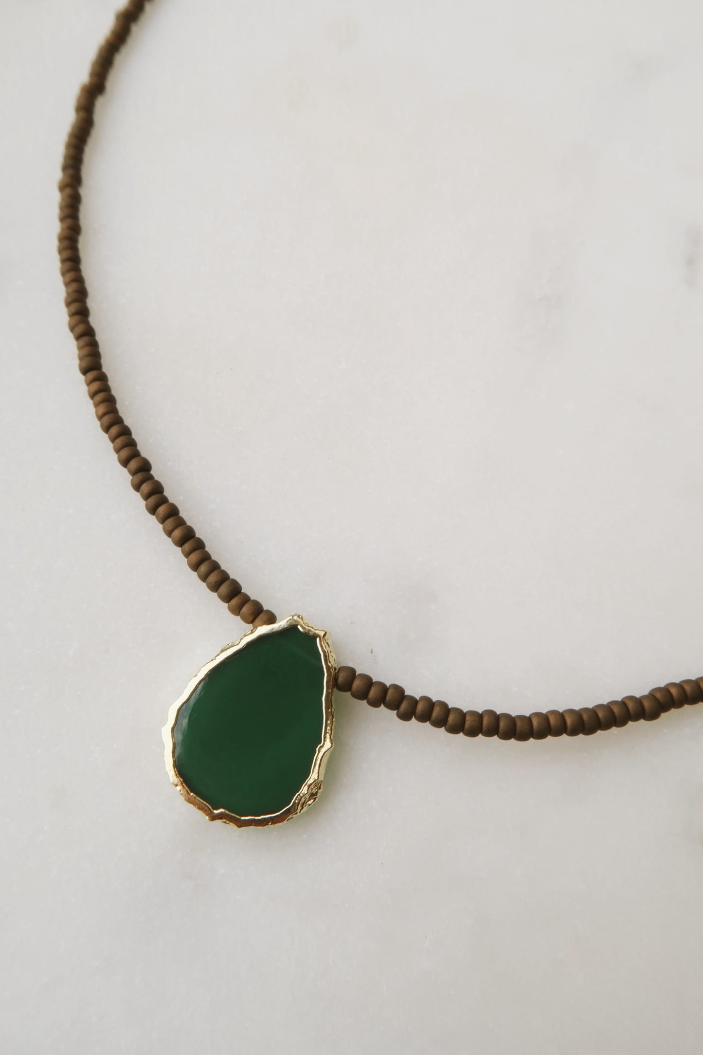 Collar Gaia Café - Ónix Verde
