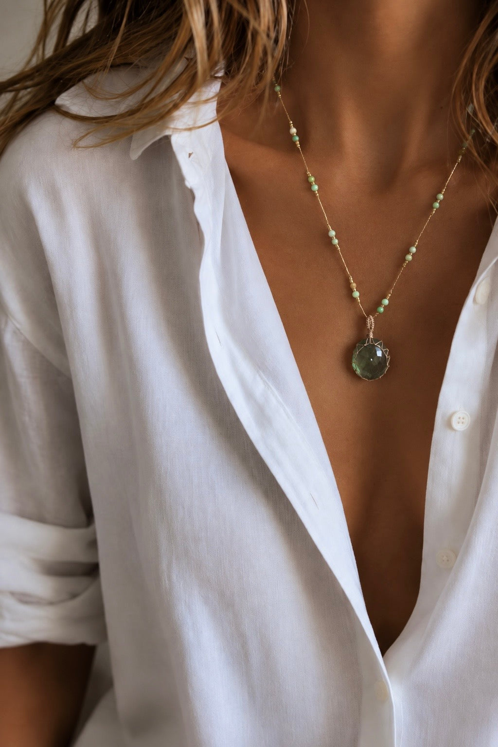 Collar Jaipur Fluorita Verde