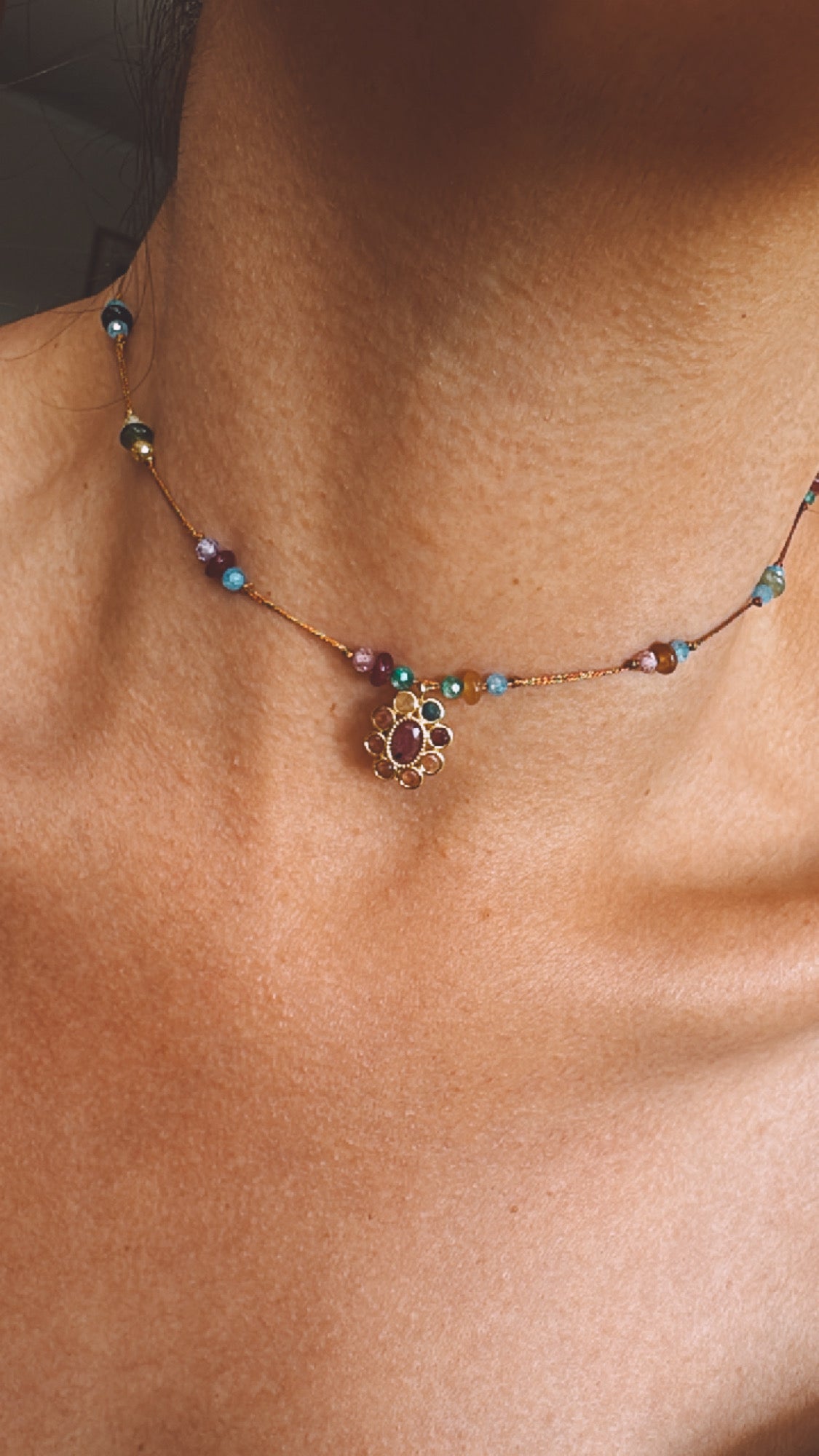 Collar Fleur Ópalo Rosa