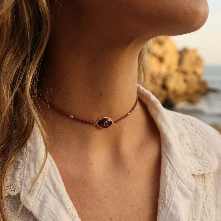 Choker Paris Granate