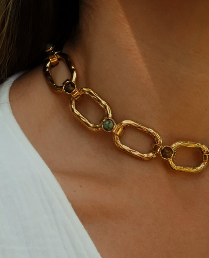 Collar Mira Turquesa Africana - Ojo de Tigre