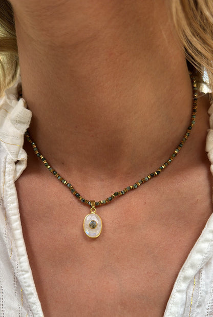 Collar Ana Turquesa Africana-Moonstone