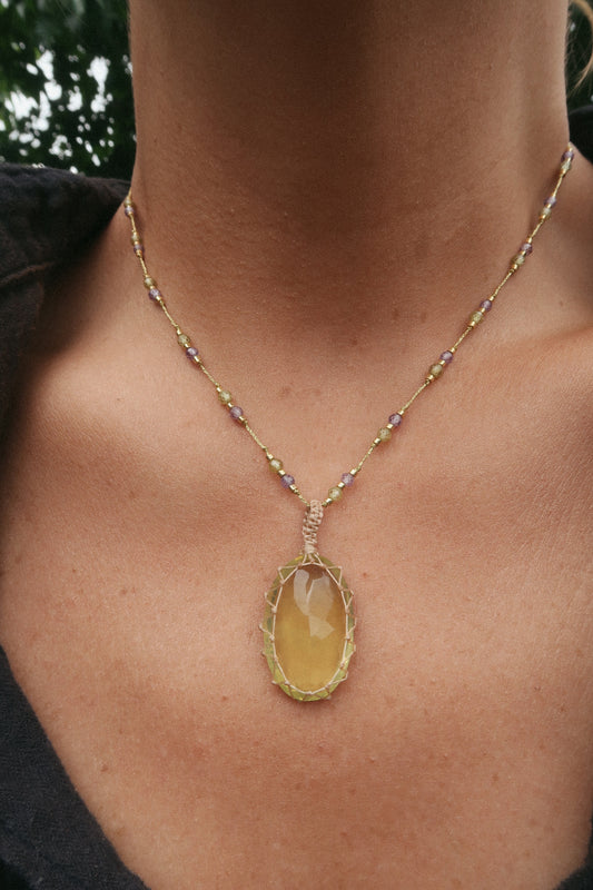 Collar Jaipur Cuarzo Limón #3