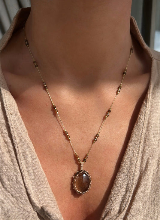 Collar Jaipur Cuarzo Ahumado