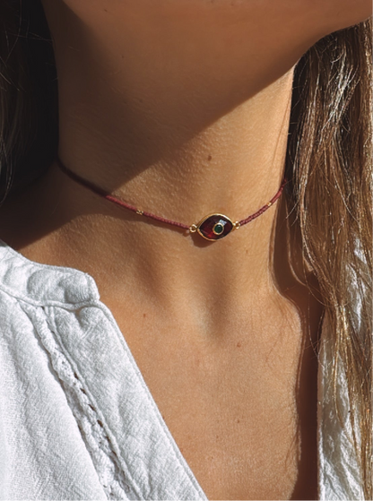 Choker Paris Granate
