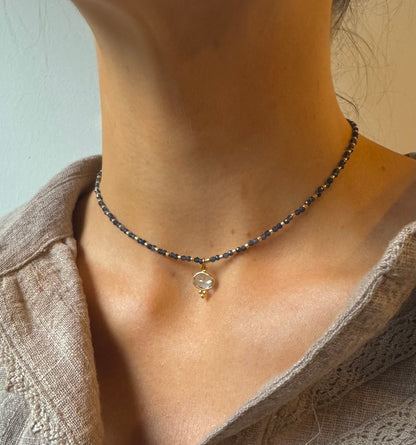 Collar Félix Ágata Azul y Topacio