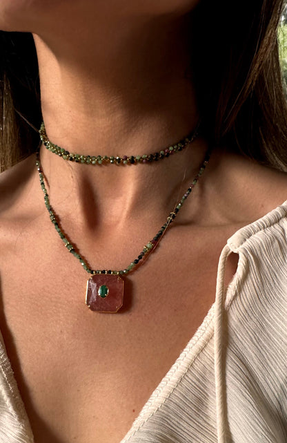 Collar Zahara Rubí Zoisita