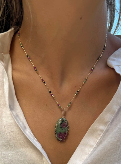 Collar Jaipur Rubí Zoisita #3