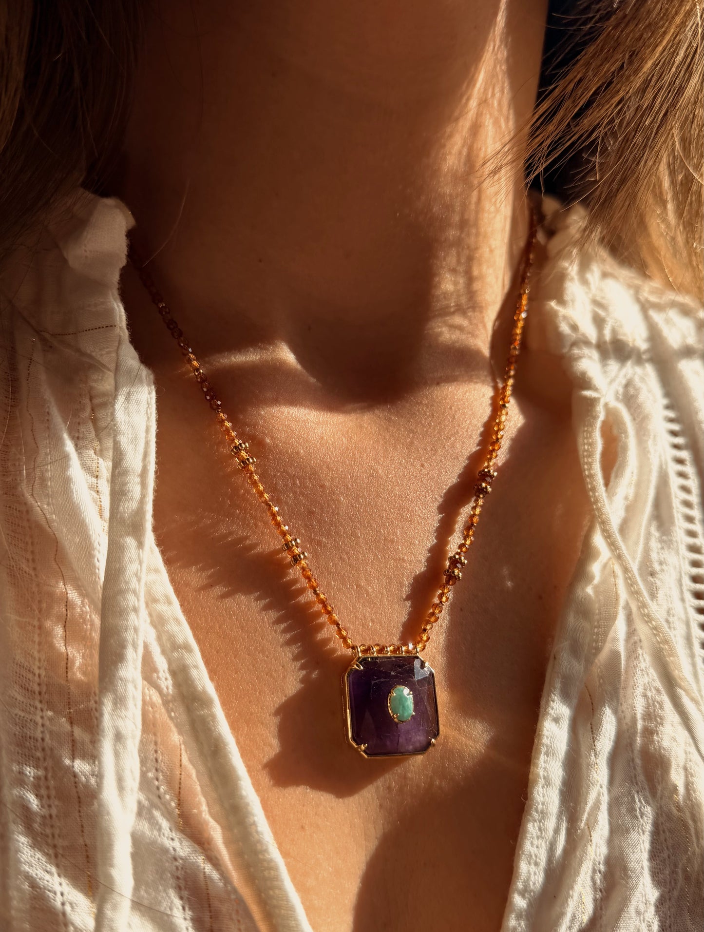 Collar Zahara Granate Naranjo