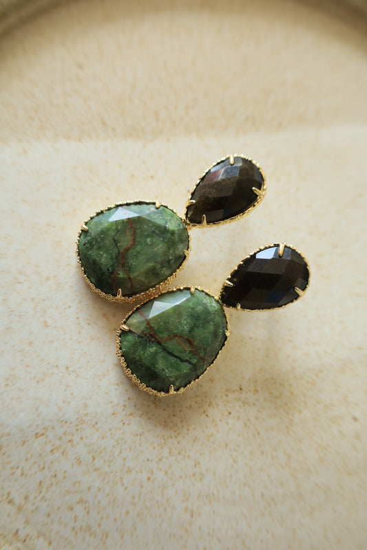 Aros Gina Turquesa Africana y Onix