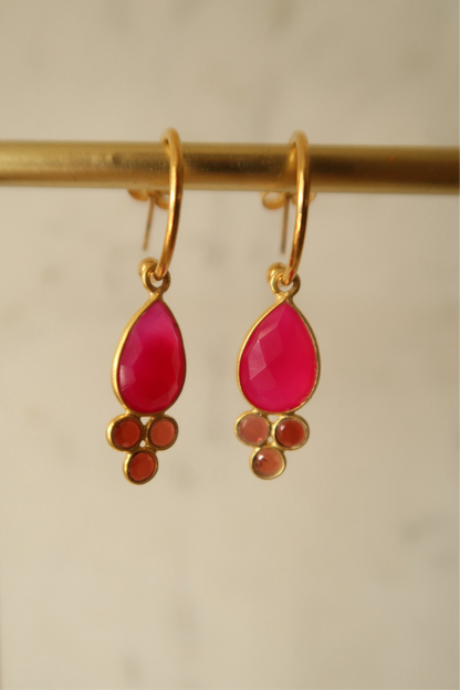 Aros Triana Calcedonia Fucsia