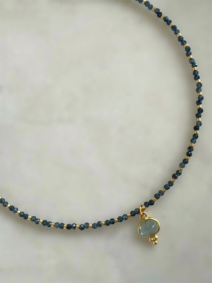 Collar Félix Ágata Azul y Topacio