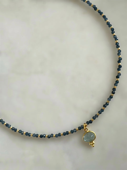 Collar Félix Ágata Azul y Topacio