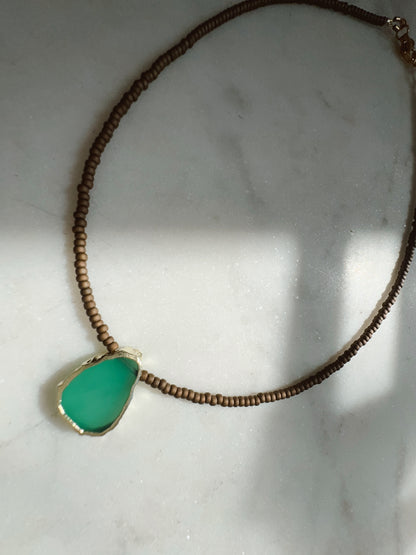 Collar Gaia Café - Ónix Verde