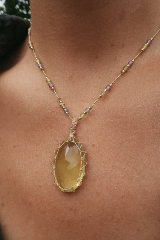 Collar Jaipur Cuarzo Limón #3