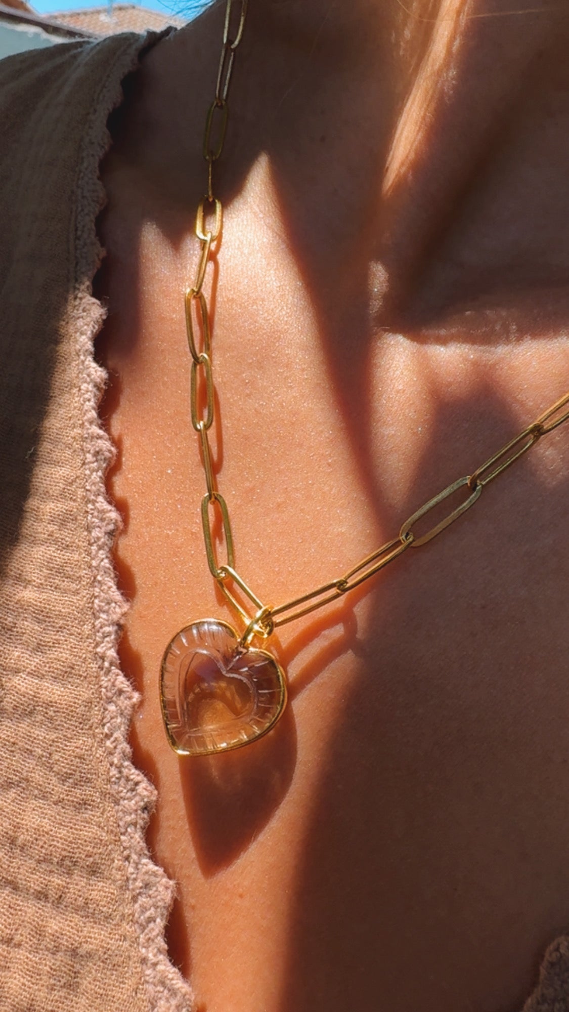 Collar Cuore Cuarzo Ahumado