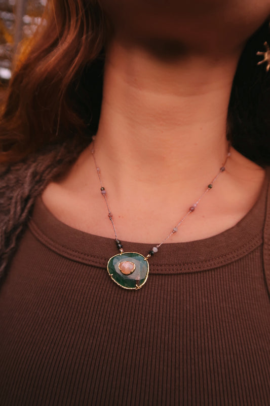 Collar Paulette Turq. Africana