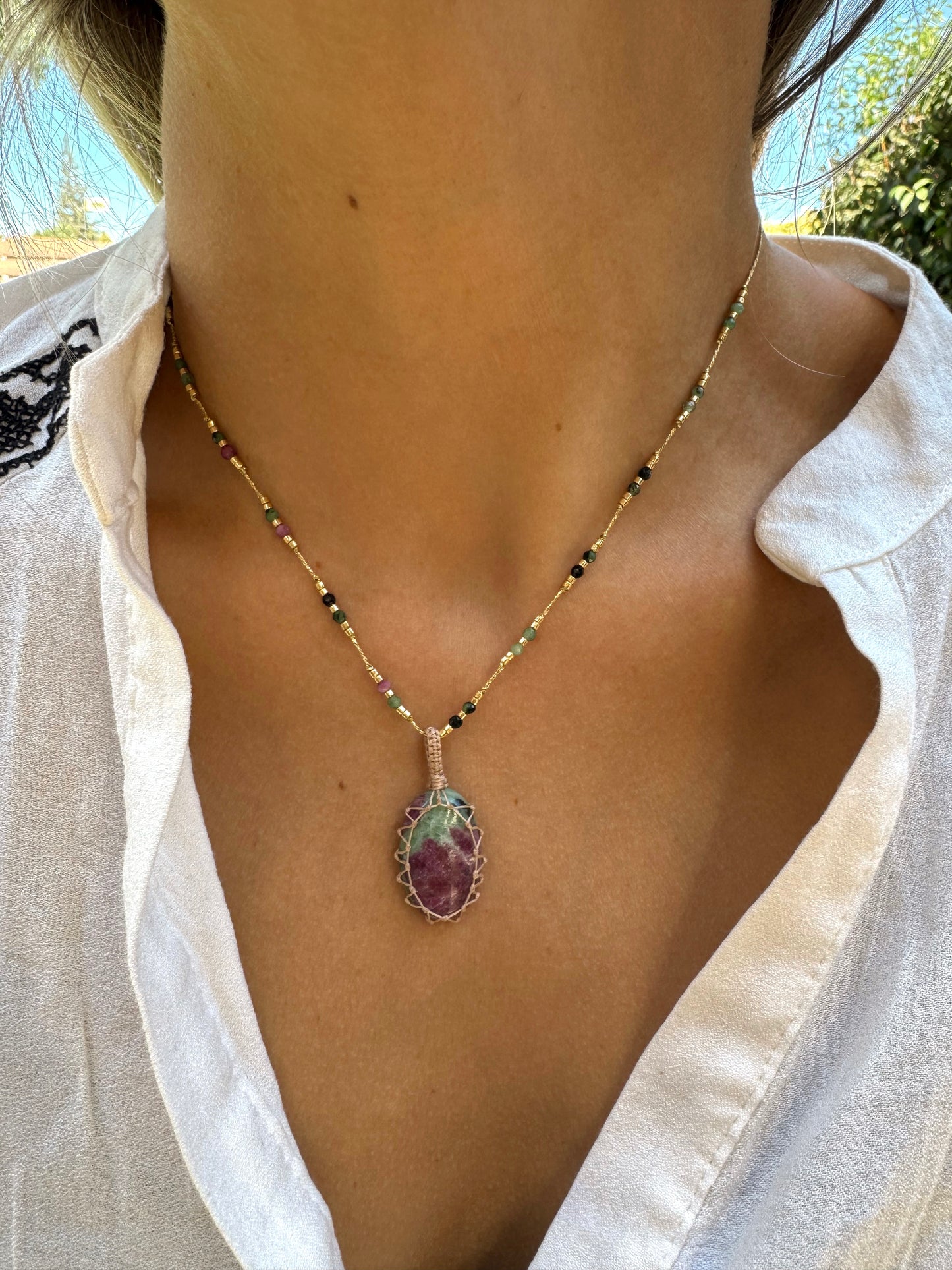 Collar Jaipur Rubí Zoisita #3