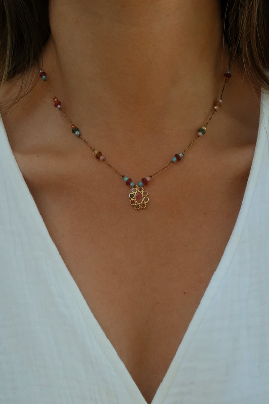 Collar Fleur Ópalo Rosa