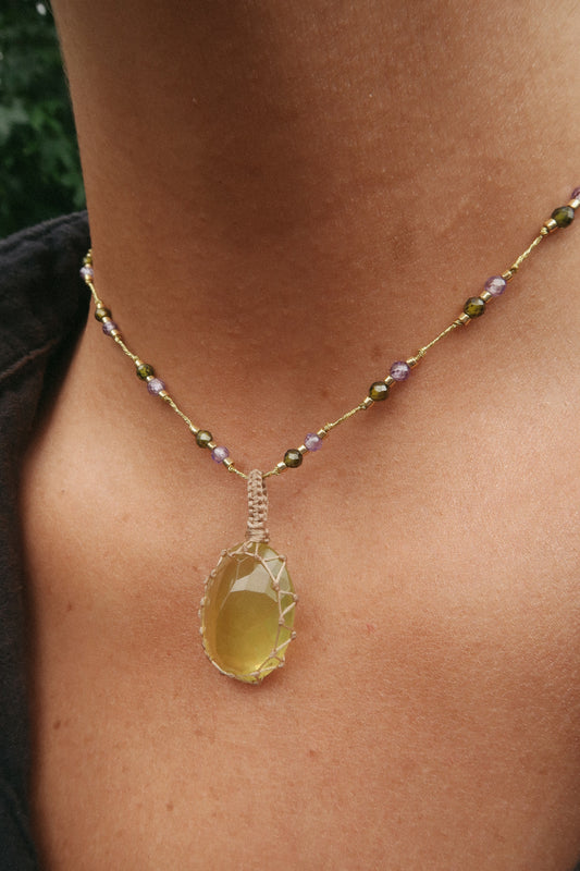 Collar Jaipur Cuarzo Limón #2