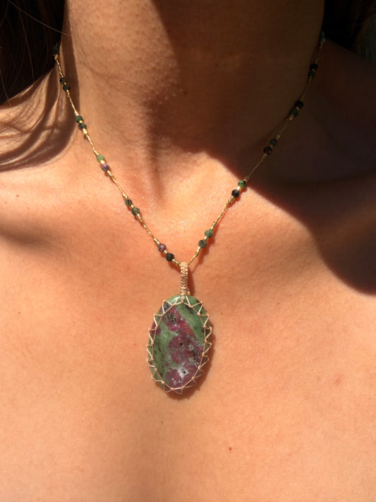 Collar Jaipur Rubí Zoisita Mediano #2