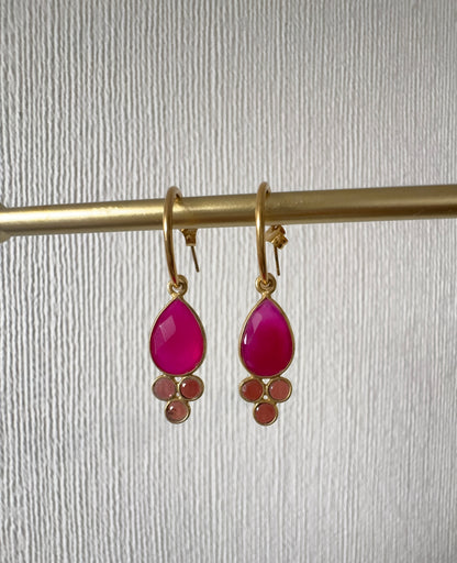 Aros Triana Calcedonia Fucsia