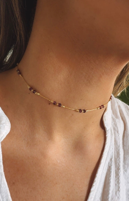 Collar María Granate
